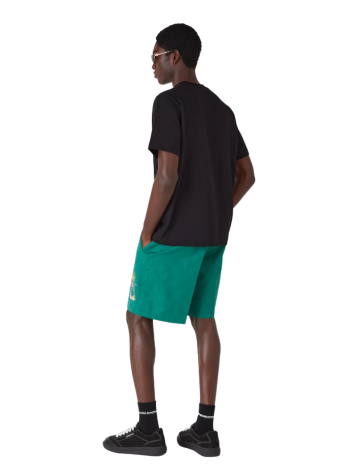 CASABLANCA Volcano Short Sleeve T‑Shirt Black - MAISONDEFASHION.COM