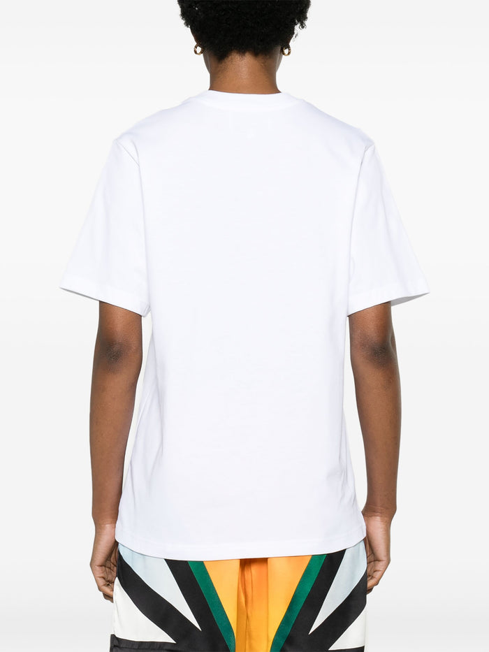 CASABLANCA WOMEN Afro Cubism Tennis Club Printed T-Shirt White - MAISONDEFASHION.COM