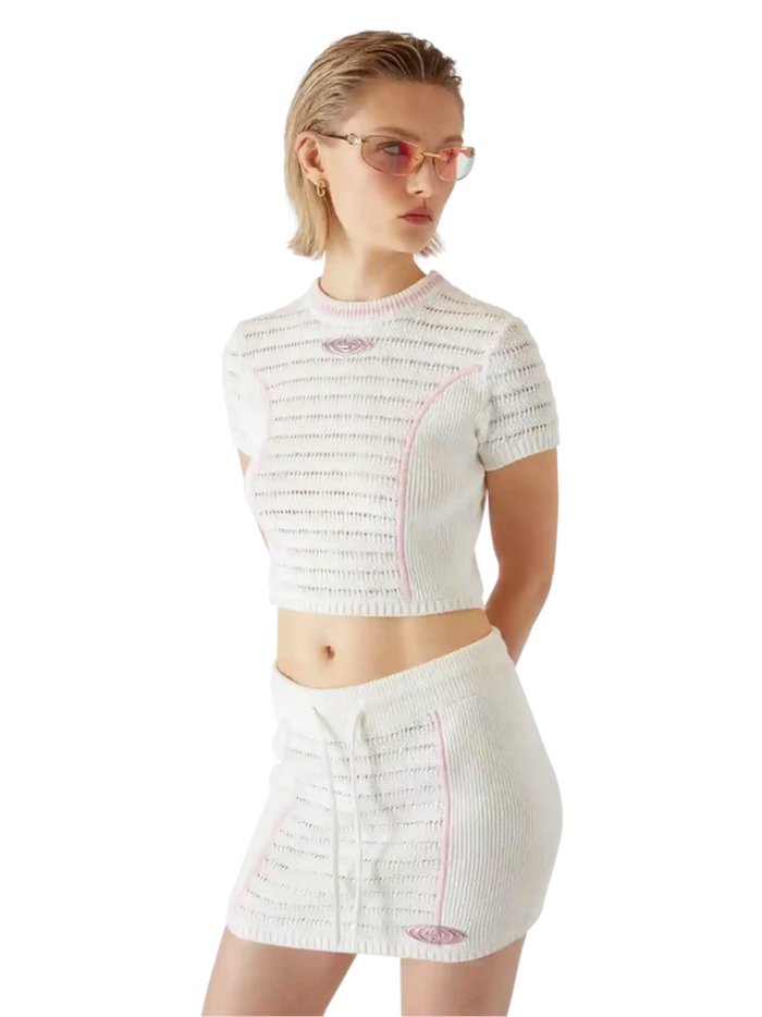 CASABLANCA WOMEN Bourgeoise Girl Top White - MAISONDEFASHION.COM