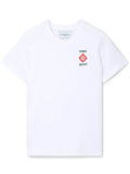 CASABLANCA WOMEN Casa Sport Icon Printed Fitted T-Shirt White - MAISONDEFASHION.COM
