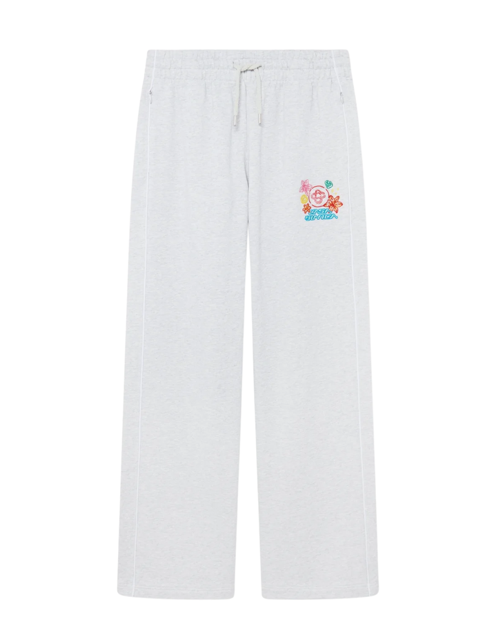 CASABLANCA WOMEN Embroidered Cropped Sweatpants Grey - MAISONDEFASHION.COM