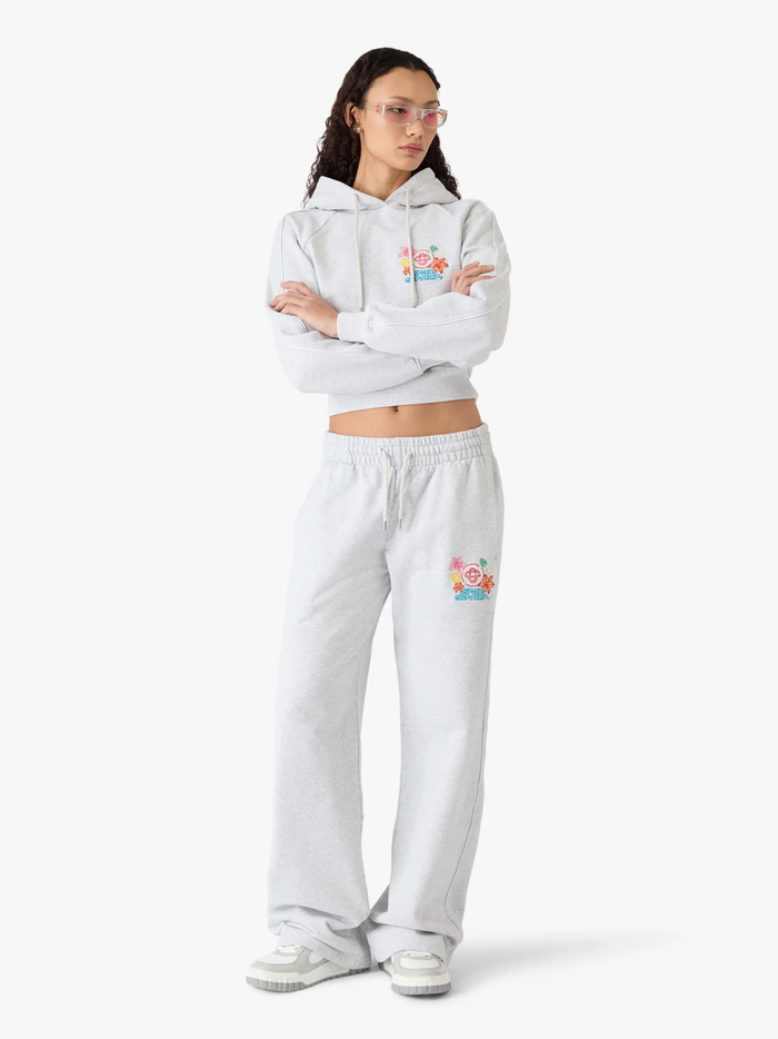 CASABLANCA WOMEN Embroidered Cropped Sweatpants Grey - MAISONDEFASHION.COM