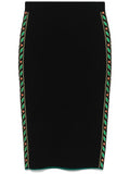CASABLANCA WOMEN Embroidered Laurel Skirt Black - MAISONDEFASHION.COM