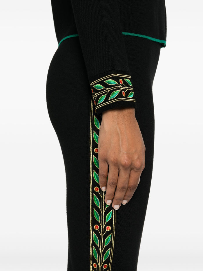 CASABLANCA WOMEN Embroidered Laurel Skirt Black - MAISONDEFASHION.COM