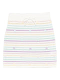CASABLANCA WOMEN Flower Stripe Cotton Crochet Skirt White/Multicolour - MAISONDEFASHION.COM
