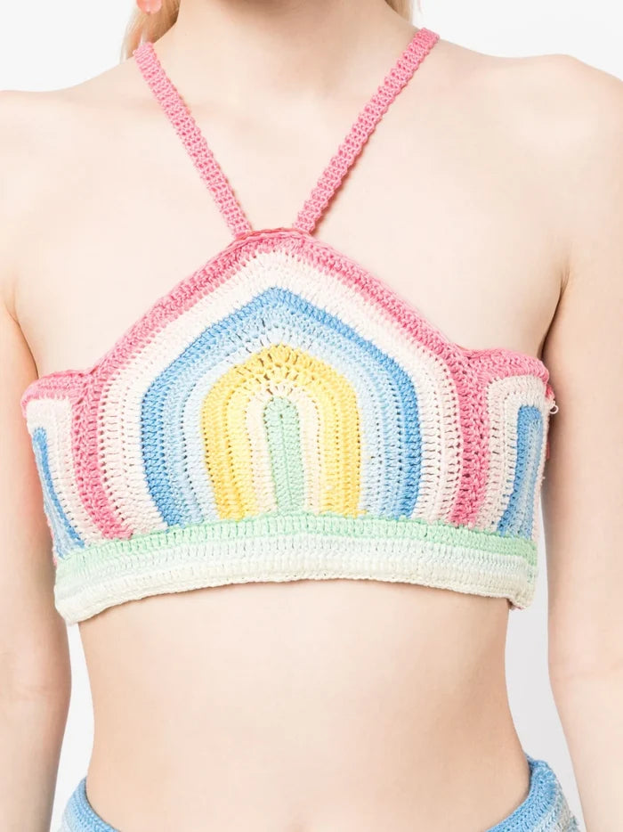 CASABLANCA WOMEN Gradient Crochet Arch Top Pastel Multicolour - MAISONDEFASHION.COM