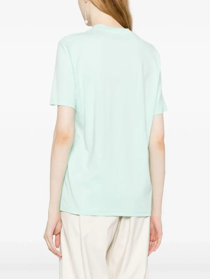 CASABLANCA WOMEN Gratitude Printed Organic Cotton T-Shirt Mint - MAISONDEFASHION.COM