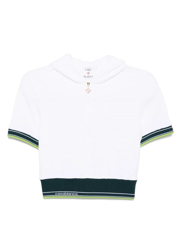 CASABLANCA WOMEN Hippie Tennis Hood Top White - MAISONDEFASHION.COM