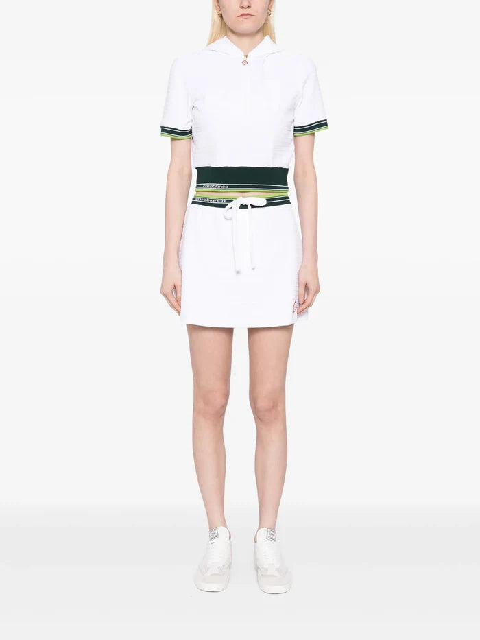 CASABLANCA WOMEN Hippie Tennis Hood Top White - MAISONDEFASHION.COM