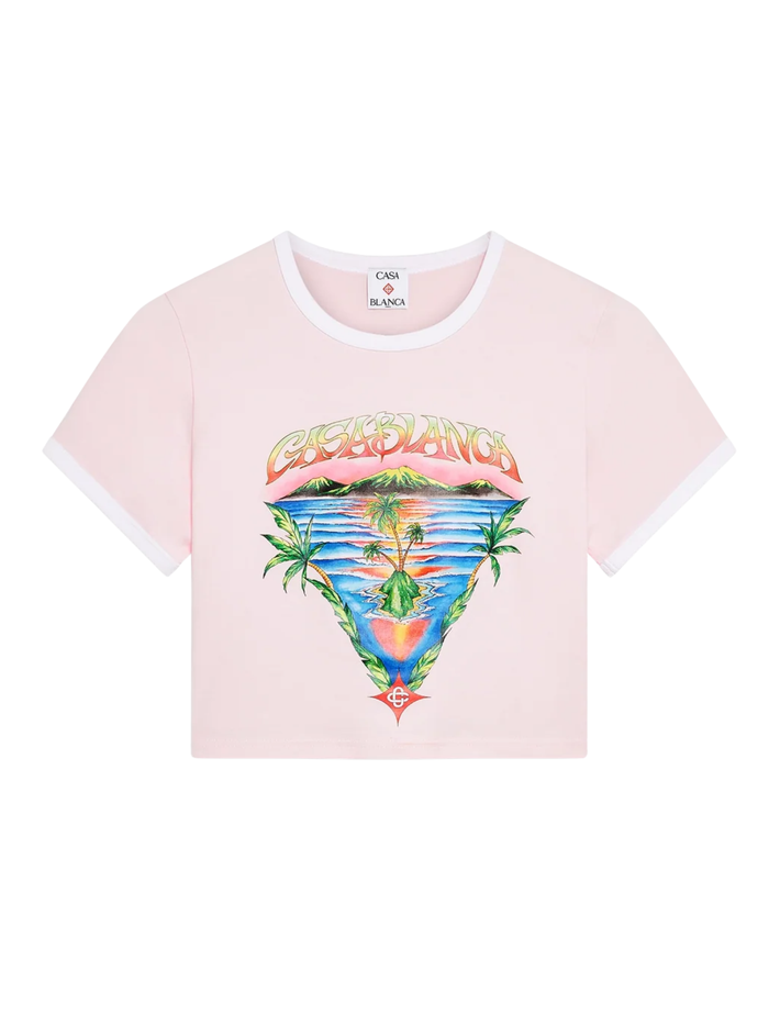 CASABLANCA WOMEN Innocence Triangle Short Sleeve T‑Shirt Pink - MAISONDEFASHION.COM