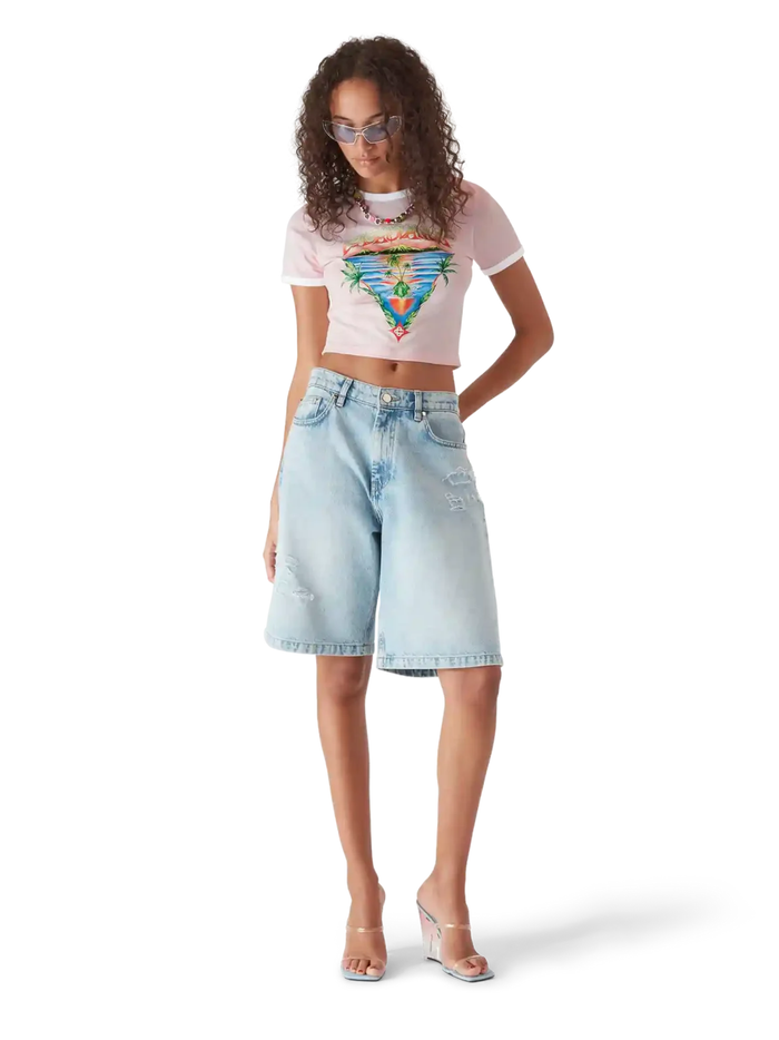 CASABLANCA WOMEN Innocence Triangle Short Sleeve T‑Shirt Pink - MAISONDEFASHION.COM