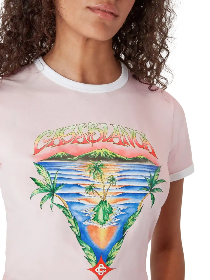 CASABLANCA WOMEN Innocence Triangle Short Sleeve T‑Shirt Pink - MAISONDEFASHION.COM