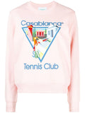 CASABLANCA WOMEN La Joueuse Printed Sweatshirt Pink - MAISONDEFASHION.COM