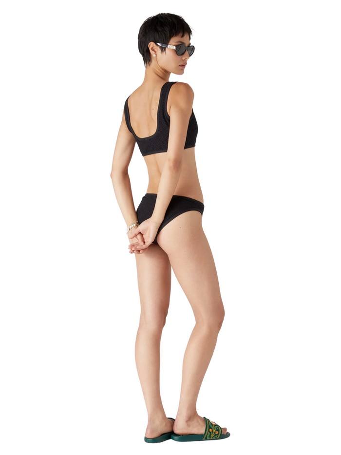 CASABLANCA WOMEN Monogram Jacquard Bikini Top Black - MAISONDEFASHION.COM