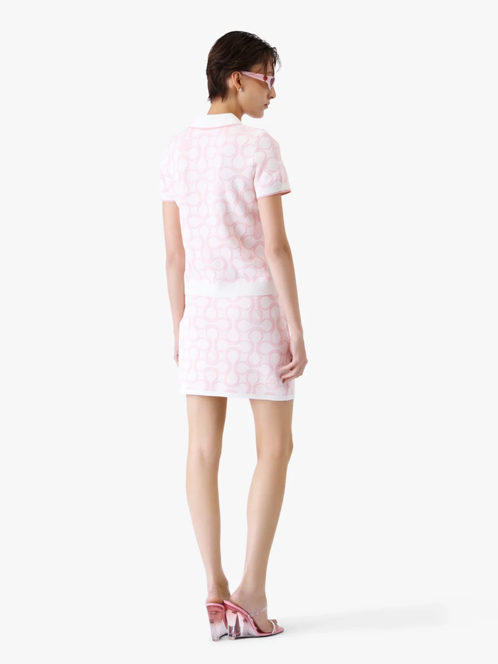 CASABLANCA WOMEN Optic Drop Polo Shirt Pink - MAISONDEFASHION.COM
