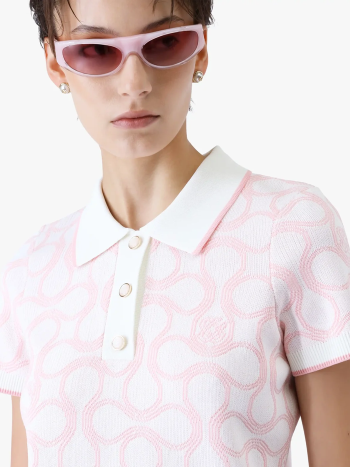 CASABLANCA WOMEN Optic Drop Polo Shirt Pink - MAISONDEFASHION.COM