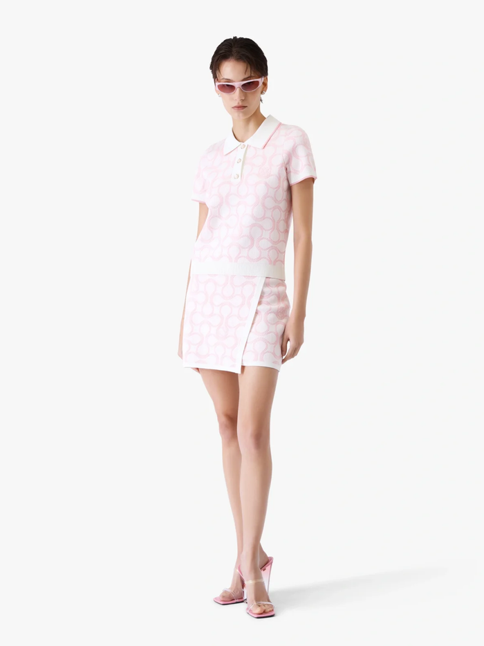 CASABLANCA WOMEN Optic Drop Wrap Mini Skirt Pink - MAISONDEFASHION.COM