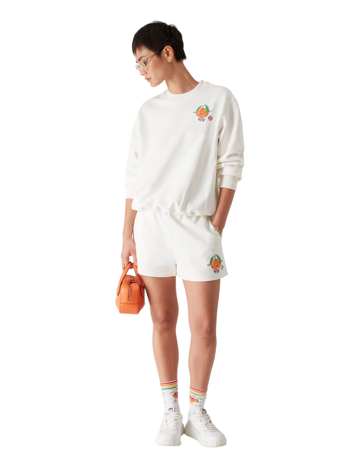 CASABLANCA WOMEN Orange Mascot Sweatshirt Off-White - MAISONDEFASHION.COM