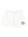 CASABLANCA WOMEN Orange Mascot Sweatshorts Off-White - MAISONDEFASHION.COM