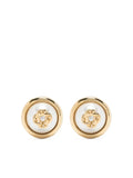 CASABLANCA WOMEN Pearl Logo Stud Earrings Gold Pearl - MAISONDEFASHION.COM