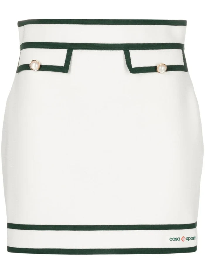 CASABLANCA WOMEN Retro Knit Tennis Skirt White - MAISONDEFASHION.COM