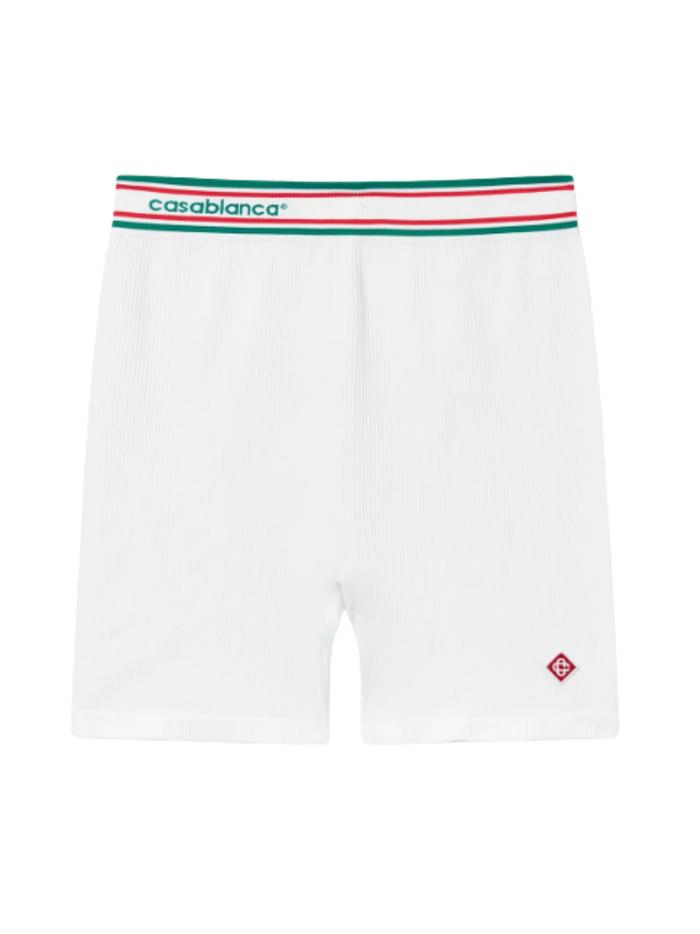 CASABLANCA WOMEN Seamless Shorts White - MAISONDEFASHION.COM