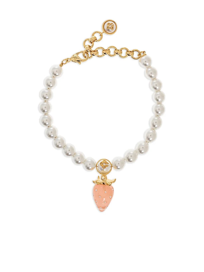 CASABLANCA WOMEN Strawberry Bracelet Gold/Pink/White - MAISONDEFASHION.COM