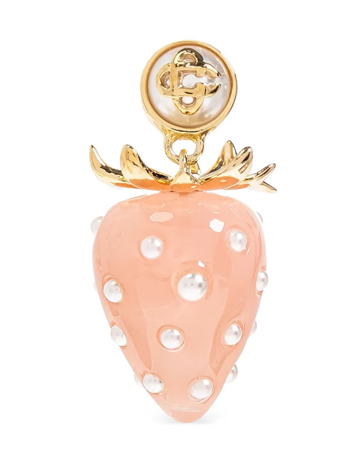 CASABLANCA WOMEN Strawberry Earrings Gold/Pink/White - MAISONDEFASHION.COM