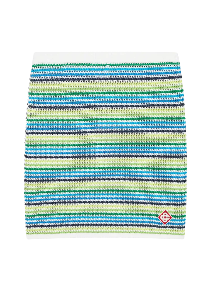 CASABLANCA WOMEN Stripe Mini Skirt Green - MAISONDEFASHION.COM