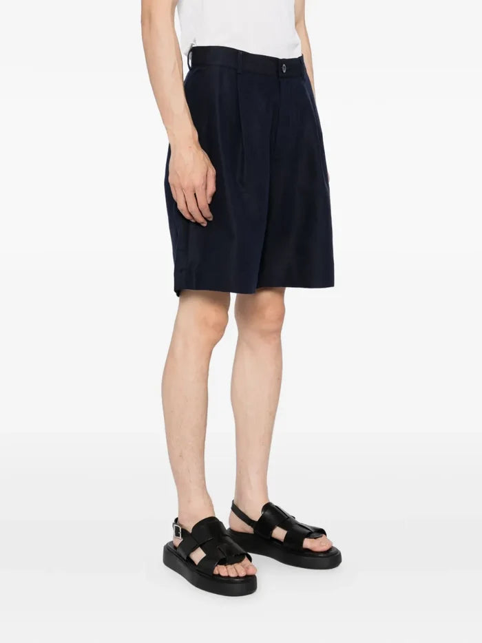 CHÉ Bermuda Nevis Shorts Navy Blue - MAISONDEFASHION.COM