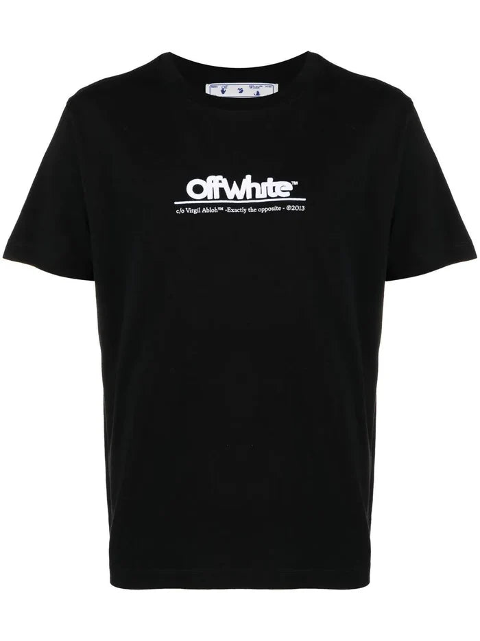 OFF-WHITE Chunky Logo Slim S/S Tee Black White - MAISONDEFASHION.COM