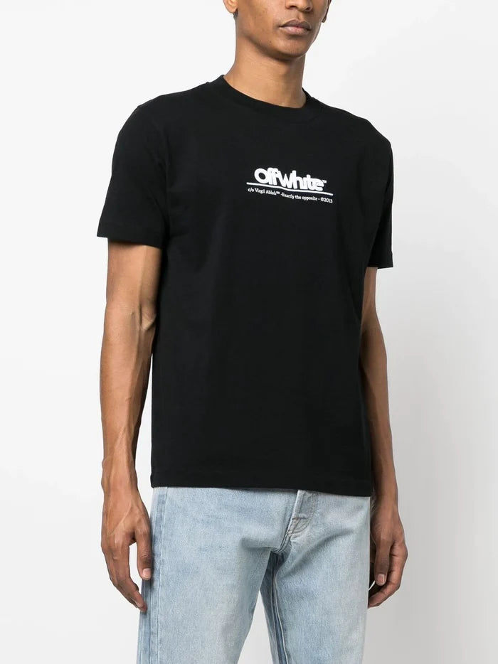 OFF-WHITE Chunky Logo Slim S/S Tee Black White - MAISONDEFASHION.COM