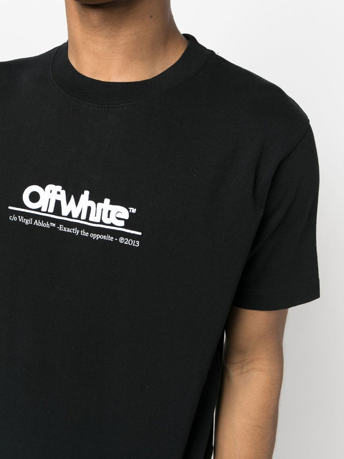 OFF-WHITE Chunky Logo Slim S/S Tee Black White - MAISONDEFASHION.COM