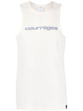 COURREGES MEN Logo Printed Mesh Vest White - MAISONDEFASHION.COM