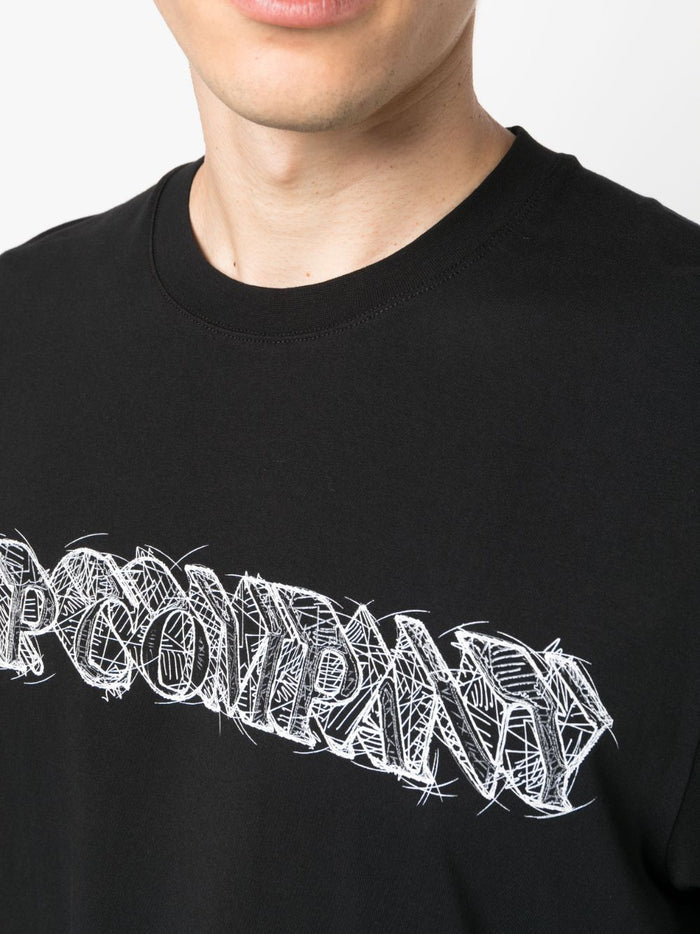 C.P COMPANY MEN 30/1 Jersey Relaxed Logo T-Shirt Black - MAISONDEFASHION.COM