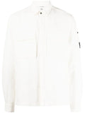 C.P COMPANY Broken Long-Sleeve Shirt White - MAISONDEFASHION.COM