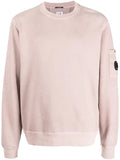 C.P. COMPANY Brushed & Emerized Diagonal Fleece Sweatshirt Pink - MAISONDEFASHION.COM