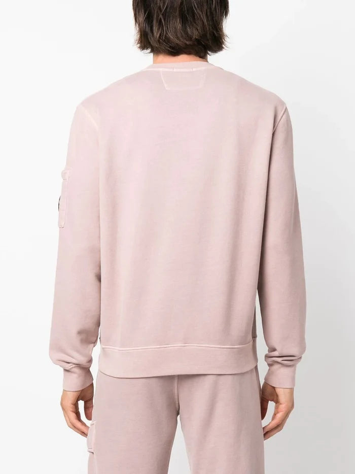 C.P. COMPANY Brushed & Emerized Diagonal Fleece Sweatshirt Pink - MAISONDEFASHION.COM