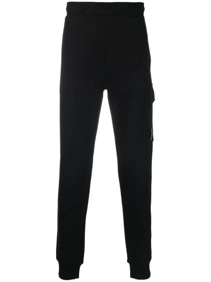 C.P. COMPANY Diagonal Raised Fleece Track Pants Black - MAISONDEFASHION.COM