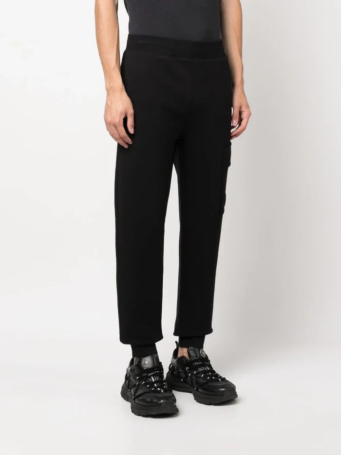 C.P. COMPANY Diagonal Raised Fleece Track Pants Black - MAISONDEFASHION.COM