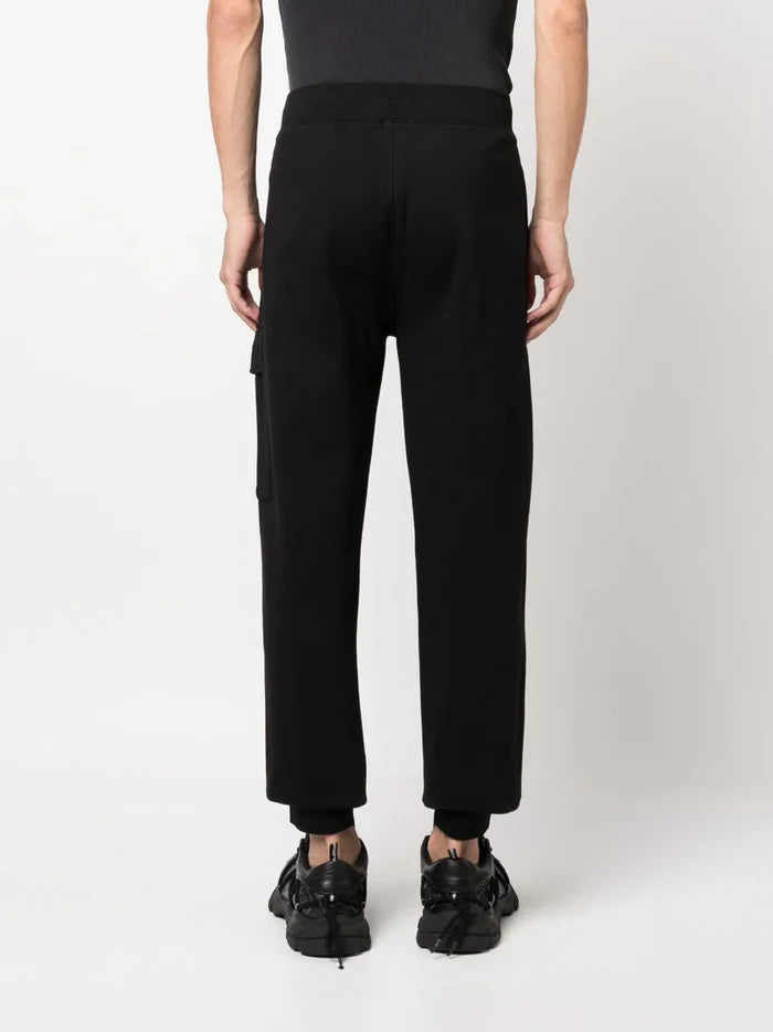 C.P. COMPANY Diagonal Raised Fleece Track Pants Black - MAISONDEFASHION.COM