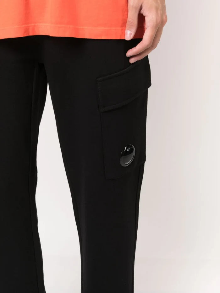 C.P. COMPANY Diagonal Raised Fleece Track Pants Black - MAISONDEFASHION.COM