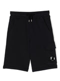 C.P. COMPANY KIDS Basic Fleece Cargo Shorts Navy - MAISONDEFASHION.COM