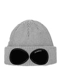 C.P. COMPANY KIDS Goggle Lens Knit Beanie Grey - MAISONDEFASHION.COM