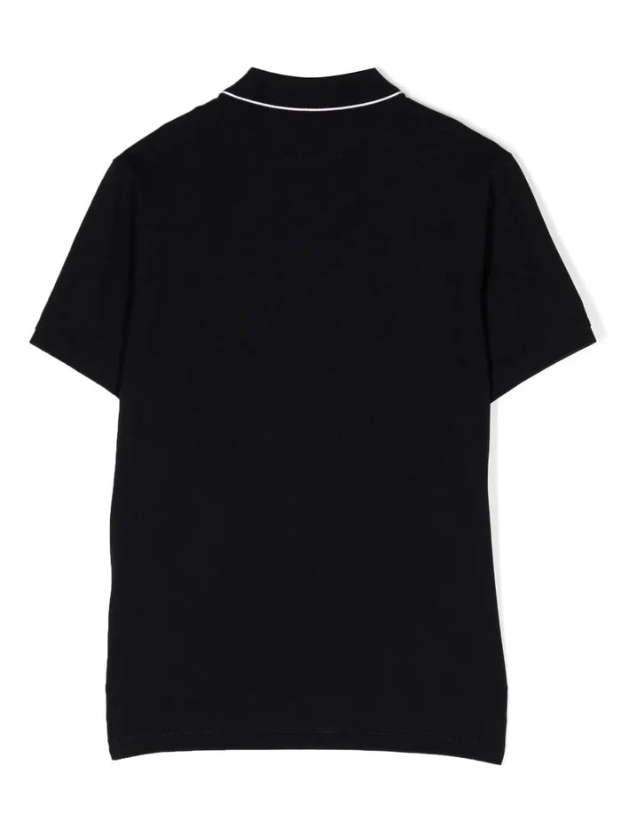 C.P. COMPANY KIDS Logo-Embroidered Polo Shirt Navy Blue - MAISONDEFASHION.COM