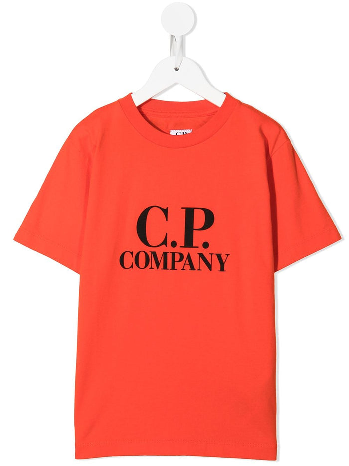 C.P COMPANY KIDS Logo-print T-shirt Red - MAISONDEFASHION.COM
