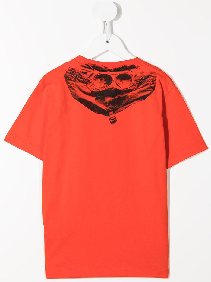 C.P COMPANY KIDS Logo-print T-shirt Red - MAISONDEFASHION.COM
