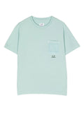 C.P. COMPANY KIDS Logo Pocket T-Shirt Light Blue - MAISONDEFASHION.COM