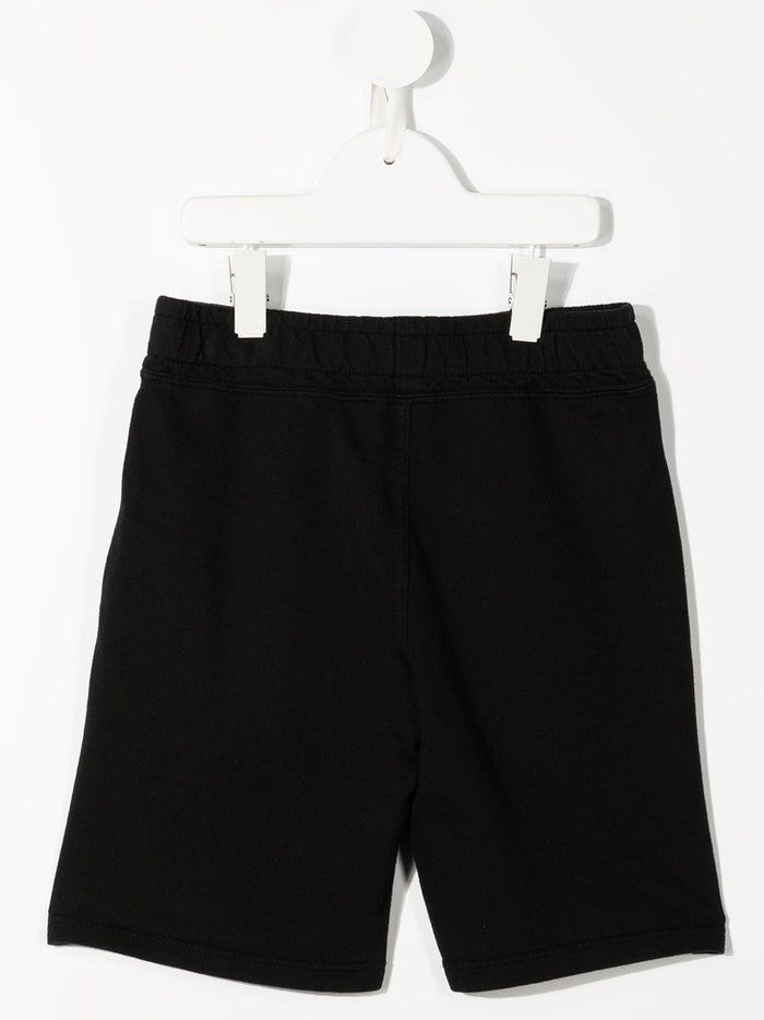 C.P COMPANY KIDS Micro-lens jersey shorts Black - MAISONDEFASHION.COM