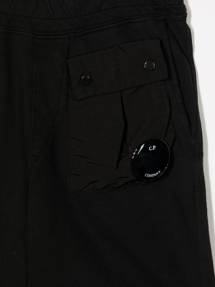 C.P COMPANY KIDS Micro-lens jersey shorts Black - MAISONDEFASHION.COM